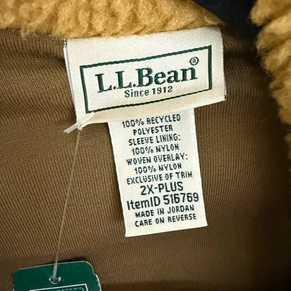 L.L Bean Sherpa Fleece Jacket Color Antique Gold Women’s Size 2XL - Picture 3 of 3